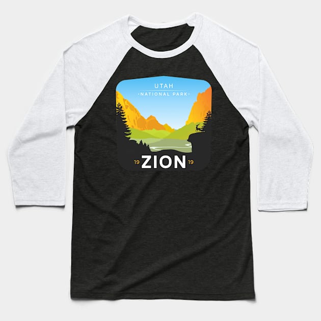 Zion sticker Baseball T-Shirt by Woohoo